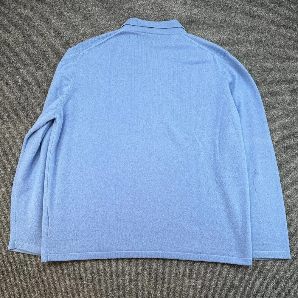 *FLAWS* Ralph Lauren Purple Label Cashmere Sweater Mens Size XL Navy Blue Polo